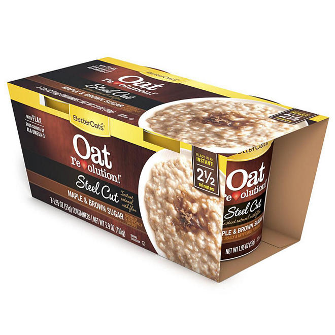 Better Oats Steel Cut Oatmeal Cups, Maple & Brown Sugar (6 pk. 2 ct.)