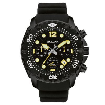 Bulova Men s Sea King Analog Display Quartz Black Watch Sam s Club