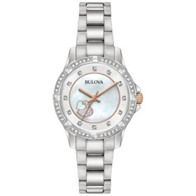 Bulova Ladies Crystal Stainless Steel Watch