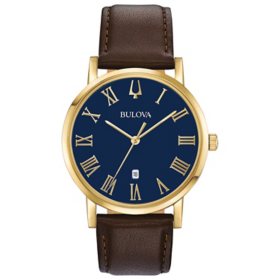 Bulova Classic Three Hand Leather Watch, 40mm