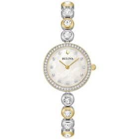 Bulova Ladies Crystal Collection Two-Tone 25mm Watch 98L299 		