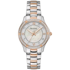 Bulova Ladies Dress Classic Crystal Collection Watch with MOP Dial 33mm 98L304