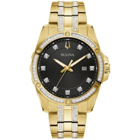 Bulova Stainless Steel Watch with Crystal Accents 42mm 96B399		