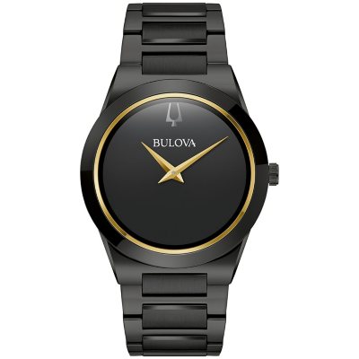 Bulova Modern Black Ion Plated Bracelet Watch, 41mm