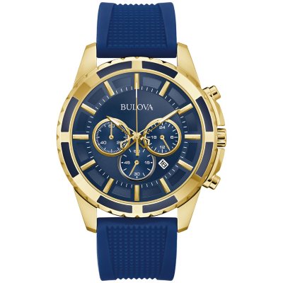 Bulova Mens Blue Silicone Strap Chronograph Sport Watch 97B222 Sam s Club