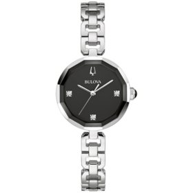 Bulova Women's Stainless Steel Bracelet Diamond Accent Watch, 96P251