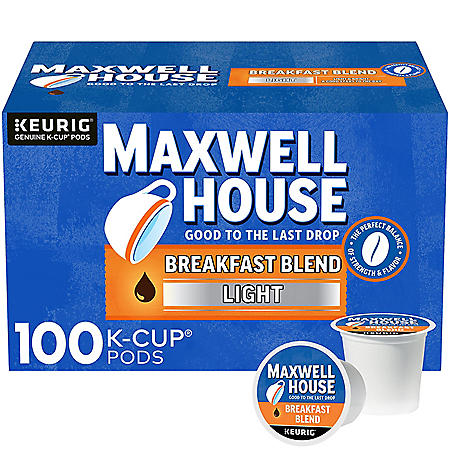 Maxwell House Light Roast Breakfast Blend Coffee K-Cup Pods (31 oz., 100 ct.)