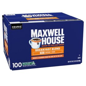 Maxwell House Breakfast Blend Light Roast K Cup Coffee Pods, 100 ct.