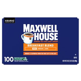 Maxwell House Breakfast Blend Light Roast K Cup Coffee Pods, 100 ct.