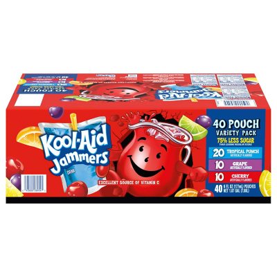 Kool Aid Jammers Tropical Punch Kids Drink 0% Juice Box Pouches