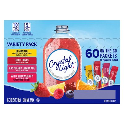 Crystal Light Lemonade, Fruit Punch, Raspberry Lemonade and Wild