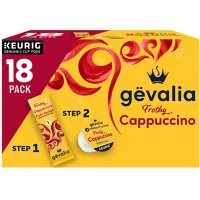 Gevalia Frothy 2-Step Cappuccino Espresso K‐Cup Coffee Pods & Froth Packets Kit (18 ct.)
