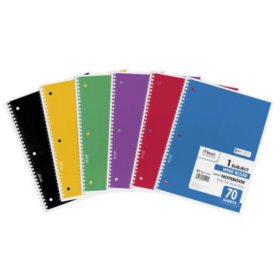 Mead Spiral Bound Notebook, Wide Rule 8 1/2 x 11, 70 sheets/Pad, Assorted Colors (Color Choice Not Available)