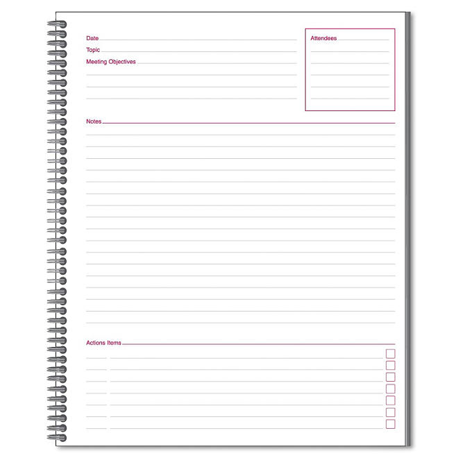 Cambridge Limited - Meeting Notebook, 8 -7/8 X 11 -  80 Ruled Sheets