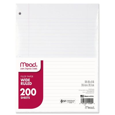 Large White 3-Hole Binder with Folders