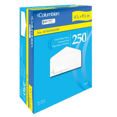 Columbian® 10 Window Envelopes 250ct Sam's Club