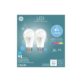 LED+ Color-Changing 60W Replacement LED General Purpose A19 Light Bulbs (2 pk.)