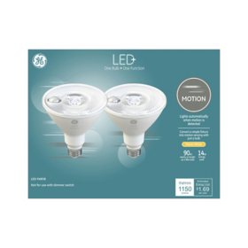 GE LED+ Motion Warm White 90W Replacement LED Outdoor Floodlight - PAR38 Bulbs, 2 pk.