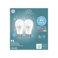LED+ Color-Changing 60W Replacement LED General Purpose A19 Light Bulbs (2-Pack)
