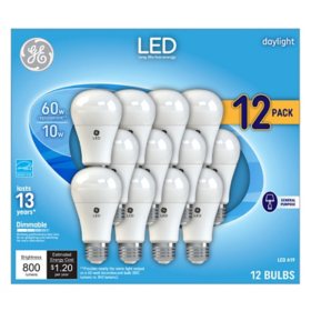 GE Daylight LED 60W Equivalent General Purpose A19 Light Bulbs 12 pk.