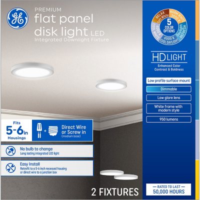 GE Lighting Premium Flat Panel Disk Light, (2 pack) - Sam's Club
