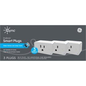 GE Lighting CYNC Indoor Smart Plug 3-pack, Bluetooth and Wi-Fi Outlet Socket