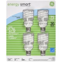 GE energy smart® CFL 20 Watt Spiral Daylight Bulbs - 4 pk.