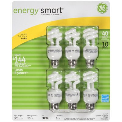 40Watt GE LIGHTING Energy Smart CFL Light Bulb Uses 9-Watts 74436 