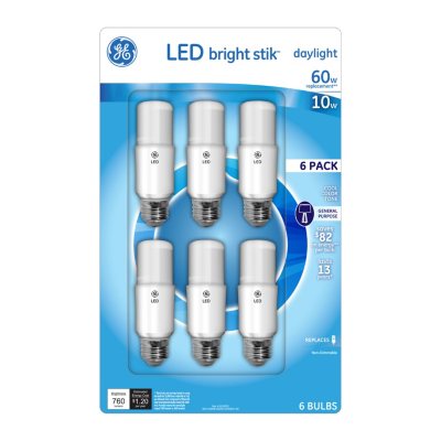 GE 10 Watt Bright Stik Bulb Daylight (6-pack) - Sam's Club