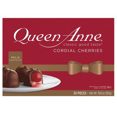 Queen Anne Milk Chocolate Cordial Cherries Gift Box 30 pcs. Sam's Club