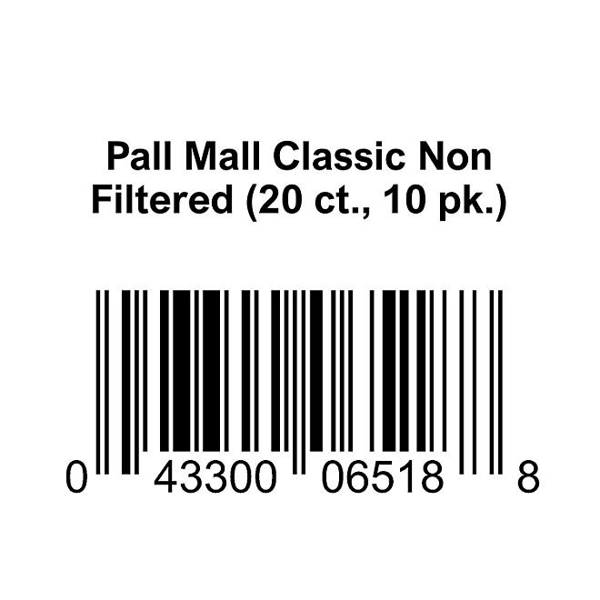 Pall Mall Classic Non Filtered 20 ct., 10 pk.