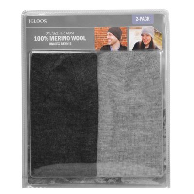 Igloos 2Pack 100 Merino Wool Unisex Beanie Sam's Club