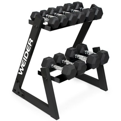 Weider 100 Lb. Dumbbell Set with 2 Tier Storage Rack Sam s Club