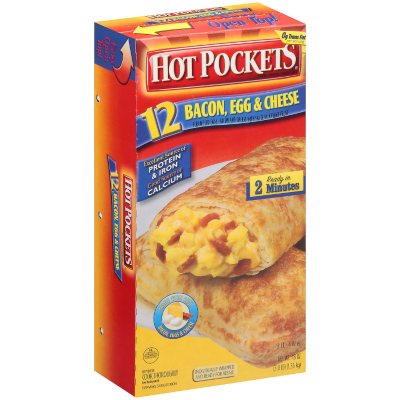 Hot Pockets Sandwiches, Ham, Egg & Cheese, 2 Pack, Appetizers & Snacks