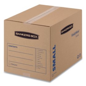 Bankers Box SmoothMove Basic Small Moving Boxes, Kraft/Black (16 1/2 x 12 1/4 x 12 5/8, 25ct.)