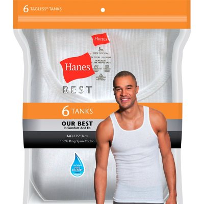 Hanes Mens White Tank Shirt