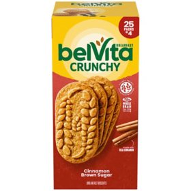 belVita Cinnamon Brown Sugar Breakfast Biscuits, 25 pk., 4 biscuits per pack