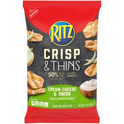 RITZ Crisp and Thins Cream Cheese and Onion Baked Chips (16 oz.) - Sam ...