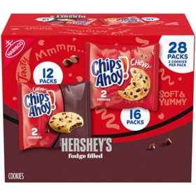 CHIPS AHOY! Chewy and Hershey Filled Chocolate Chip Cookies Variety Pack (28 pk.)