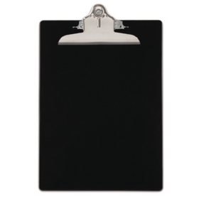 Saunders - Plastic Antimicrobial Clipboard, 1" Capacity, Holds 8 1/2"W x 12"H - Black