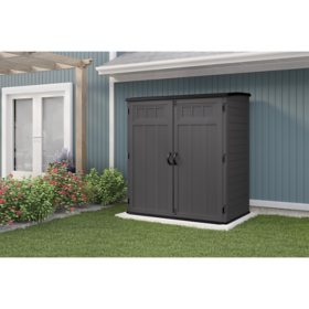 Suncast Extra Large Vertical Outdoor Shed 6' x 4', Dark Gray