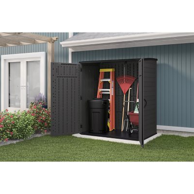 Rubbermaid Large Upright Utility Storage Shed Shelving w/ Installation Hardware