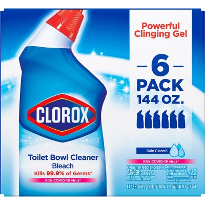 Clorox Toilet Bowl Cleaner with Bleach, Rain Clean, 6 pk./24 oz.