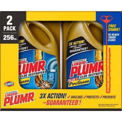 Liquid-Plumr 128 oz. Industrial Strength Gel Drain Cleaner and Drain Unclogger (2-Pack)
