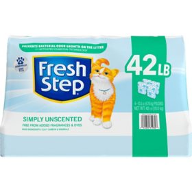 Fresh Step Simply Unscented Clumping Cat Litter, 42 lbs.
