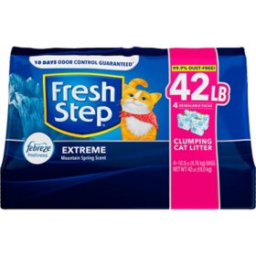 Fresh Step Extreme Clumping Cat Litter w/ Febreze, Mountain Spring Scent, 42 lbs.