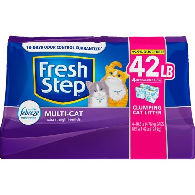 Fresh Step Clean Paws Cat Litter, Clumping Cat Litter with Febreze, Gain Scent - 22.5 lb