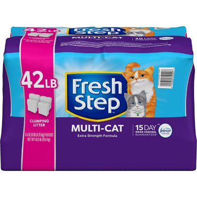 Fresh Step Clean Paws Multi-Cat Scented Litter with the Power of Febreze,  Clumping Cat Litter, 22.5 Pounds (Package May Vary)