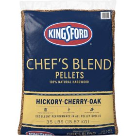 Kingsford 100% Natural Hardwood Blend Pellets, Chef’s Blend - Hickory, Cherry and Oak (35 lbs.)