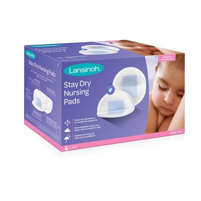 Lansinoh Stay Dry Nursing 100 Pads Waterproof Lining Quilted